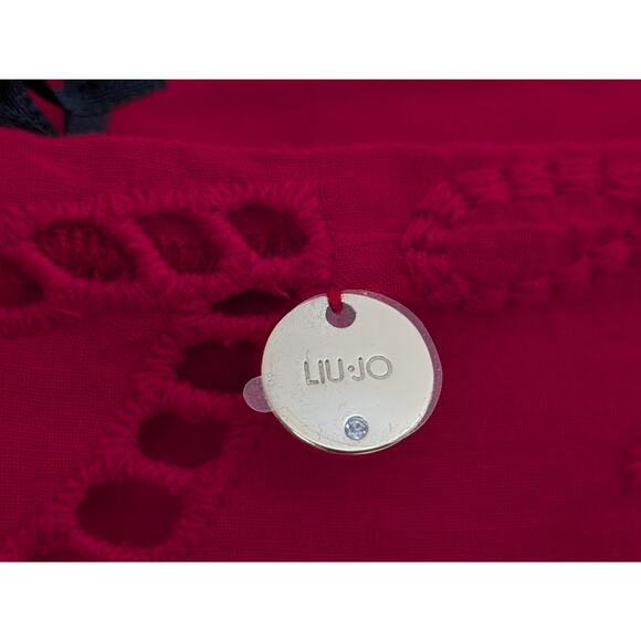 Liu Jo Milano Red Maxi Dress IT 38 US 2 Cotton Sleeveless Elegant Italian Long - Picture 6 of 10